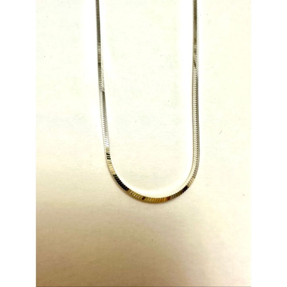 Vintage .925 Italian Sterling Silver Four Sided Snake Chain 24 Inch